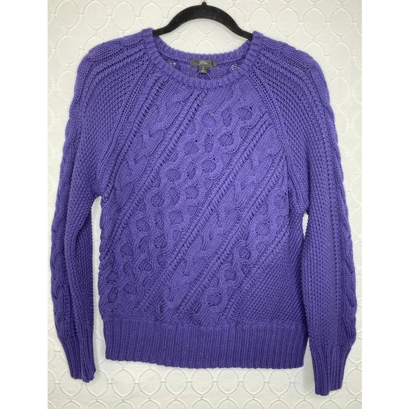 J. Crew Diagonal Chunky Cable Knit Sweater Size Small NWT - Picture 2 of 6